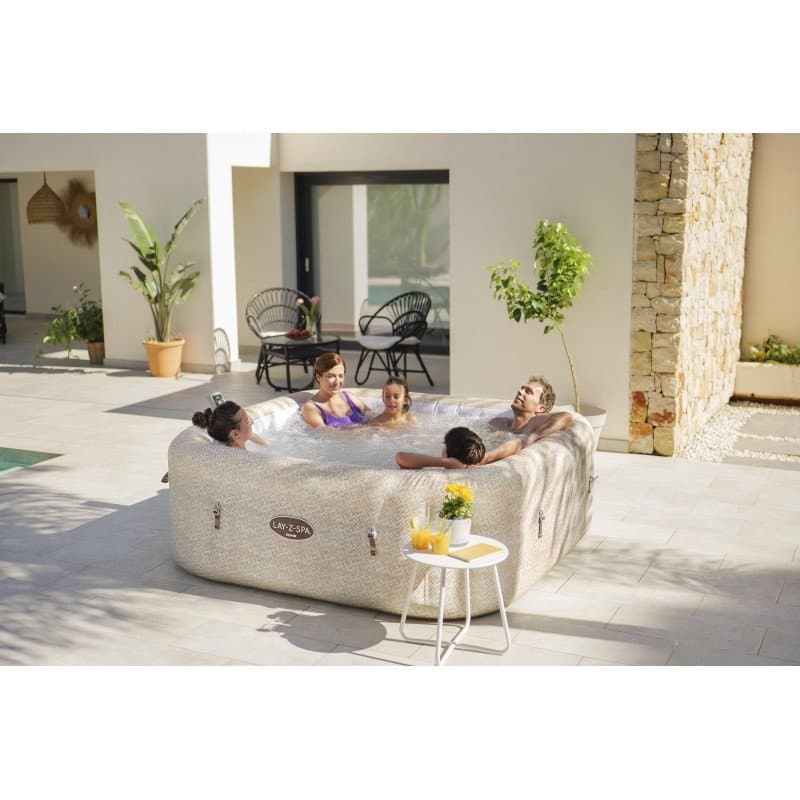 Надуваемо джакузи 2.01m x 2.01m x 71cm Lay-Z-Spa®  Rome MaxHold EnergySense UltraFit Smart AirJet 7 Sand Marble Square - Image 8