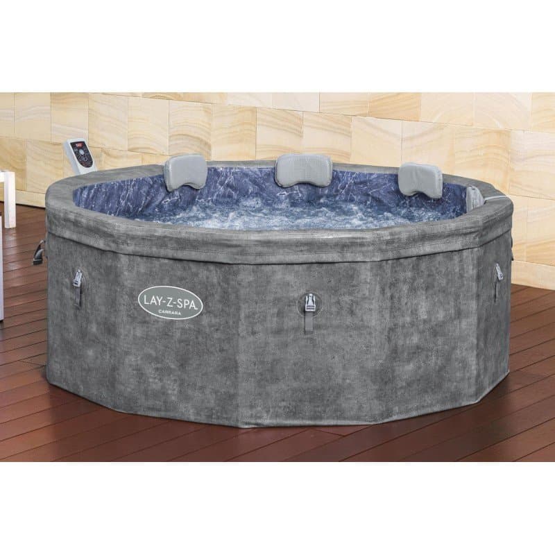 Надуваемо джакузи 1.70m x 65cm  Lay-Z-Spa® Carrara ThermaCore UltraFit Smart AirJet 6 Grey Stone Round - Image 7