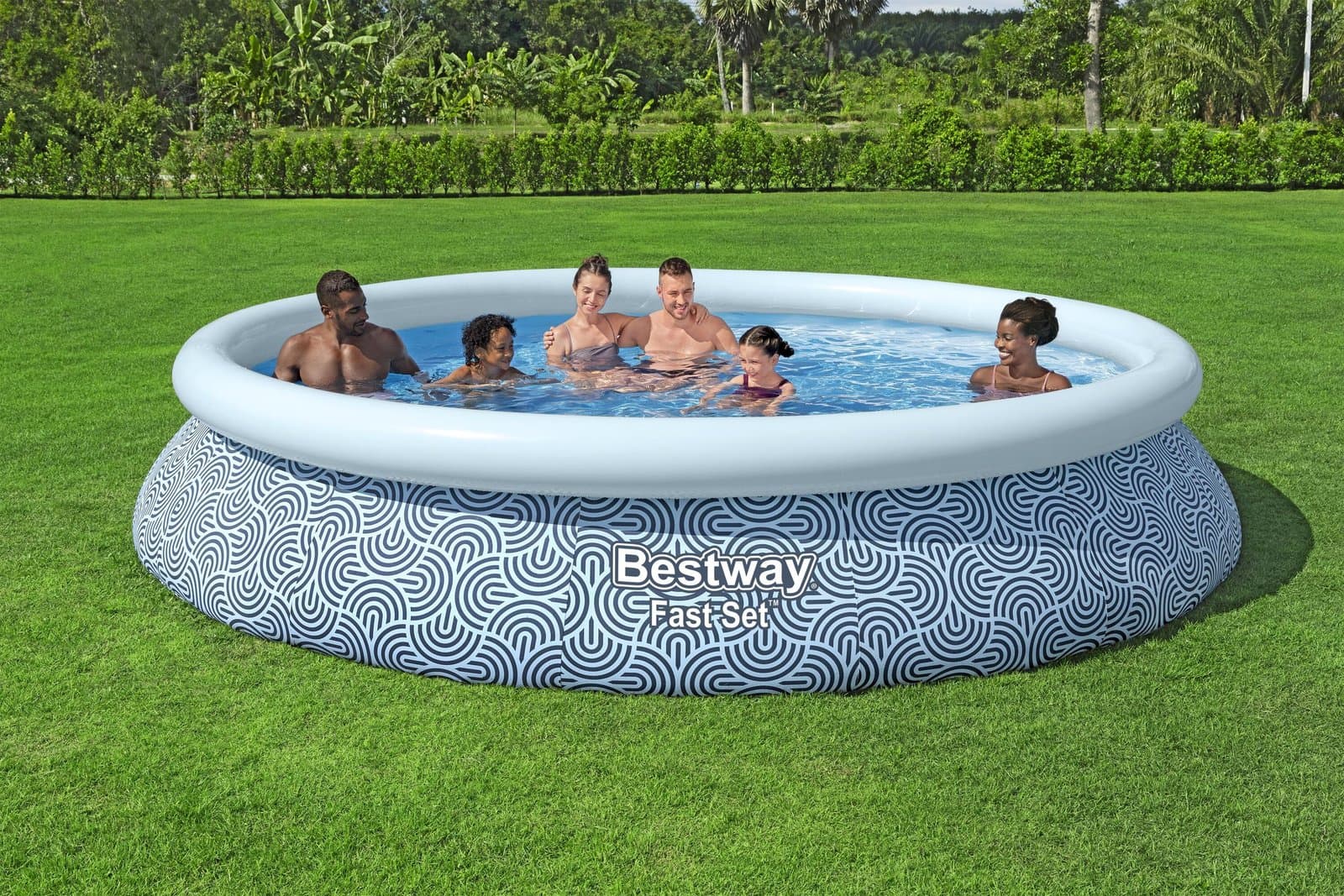 Надуваем басейн 4.57m x 84cm Bestway Fast Set - Image 2