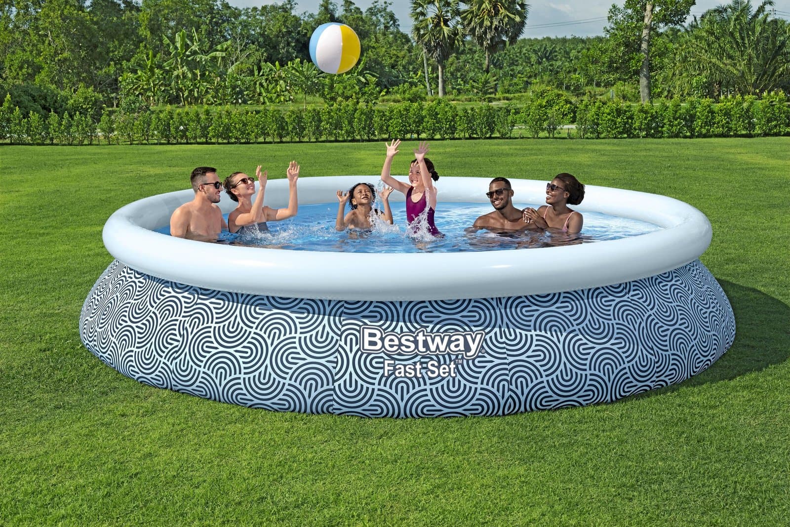 Надуваем басейн 4.57m x 84cm Bestway Fast Set - Image 5