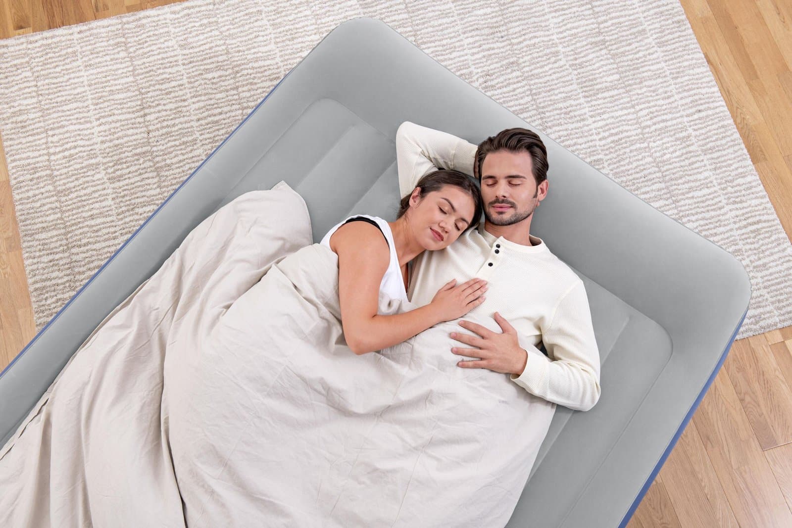 надуваем двоен матрак с вградена електрическа помпа 2.03m x 1.52m x 56cm Tritech Air Mattress Queen - Image 14