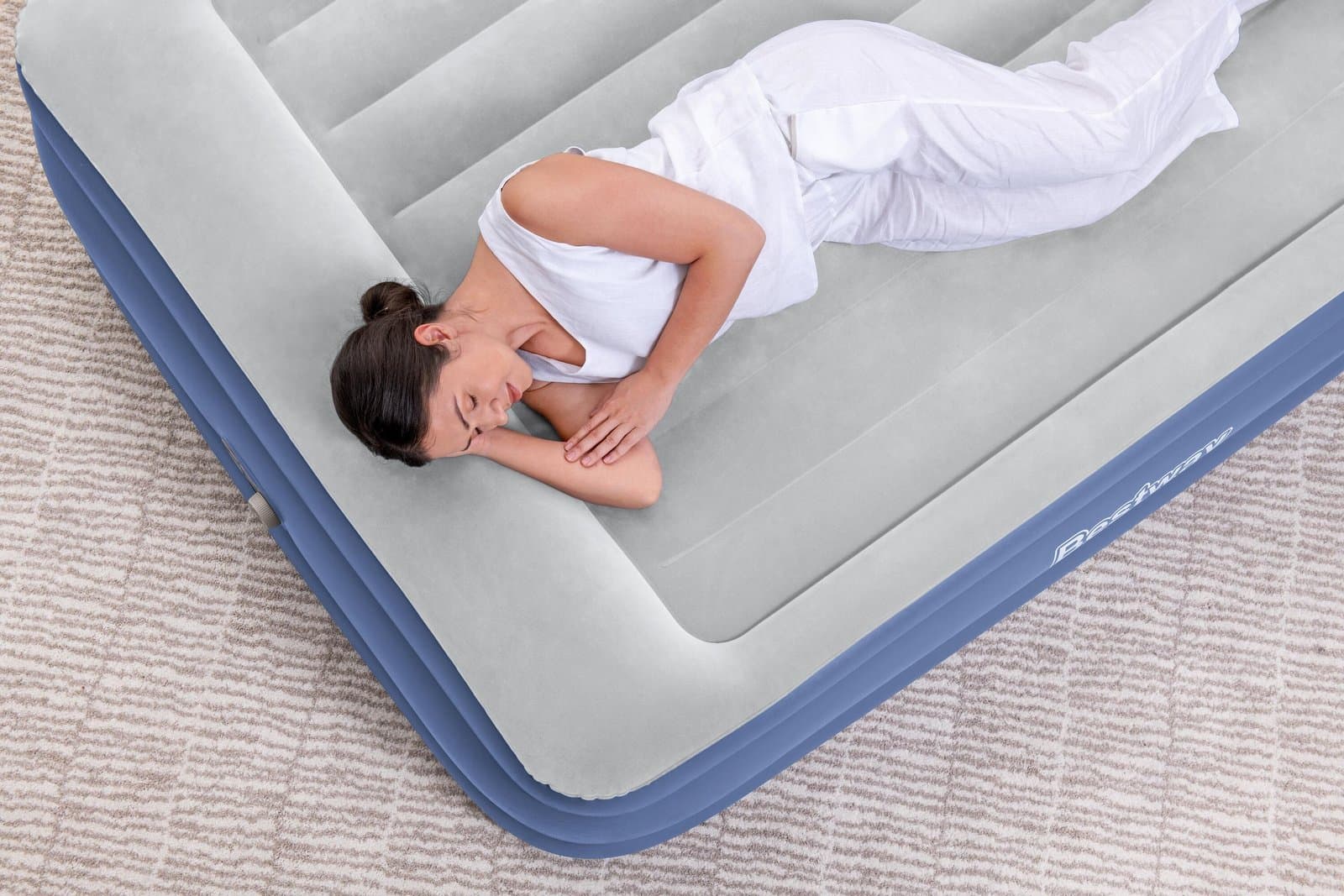 надуваем двоен матрак с вградена електрическа помпа 2.03m x 1.52m x 56cm Tritech Air Mattress Queen - Image 15