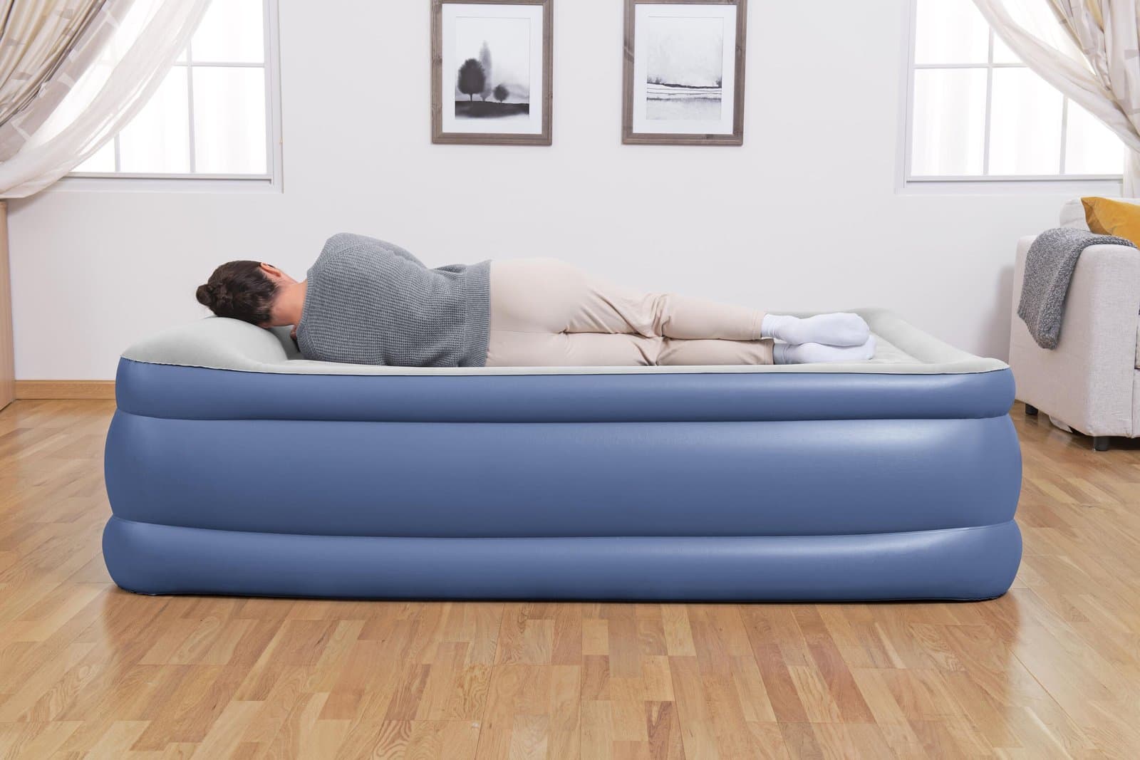 надуваем двоен матрак с вградена електрическа помпа 2.03m x 1.52m x 56cm Tritech Air Mattress Queen - Image 16