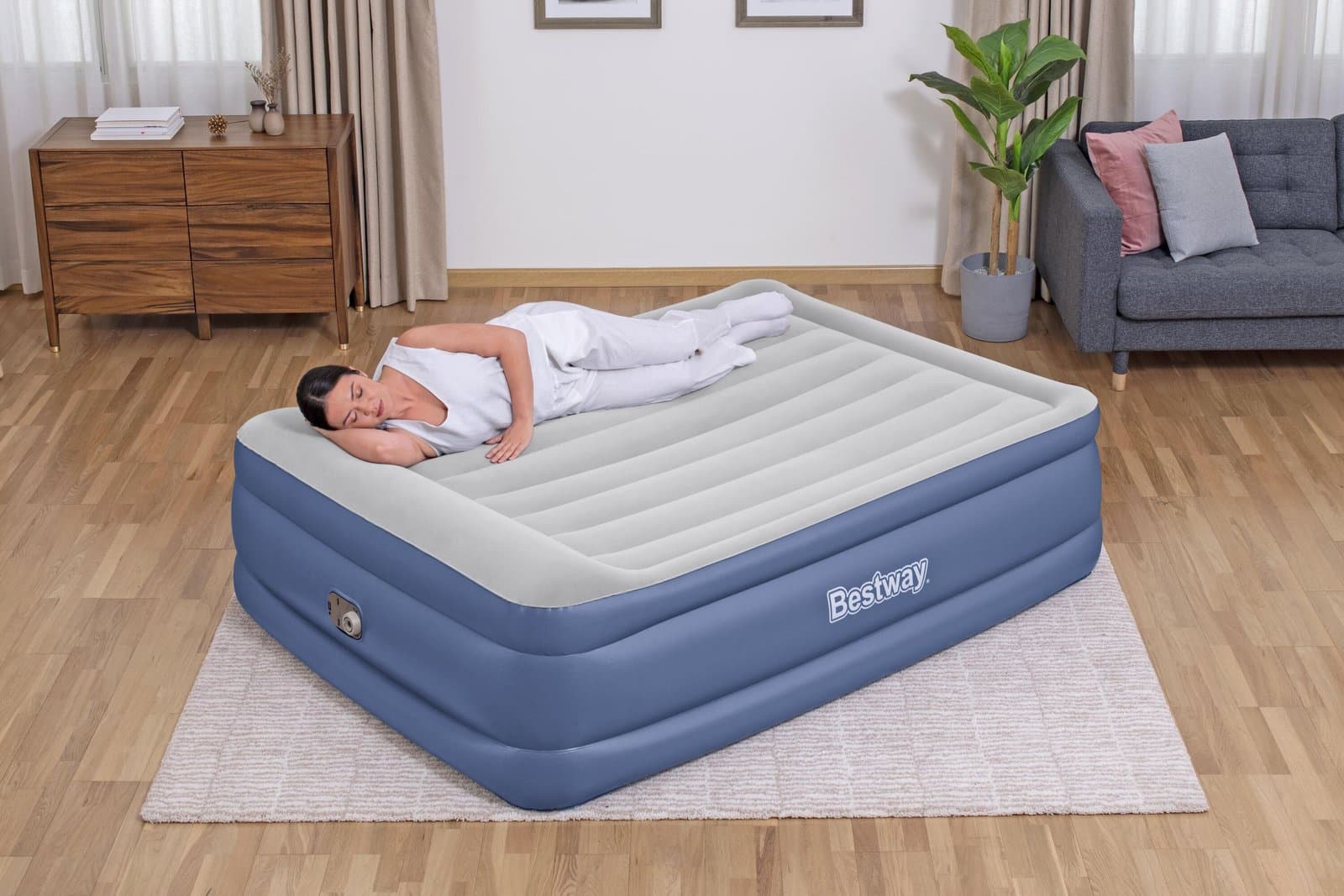 надуваем двоен матрак с вградена електрическа помпа 2.03m x 1.52m x 56cm Tritech Air Mattress Queen - Image 10