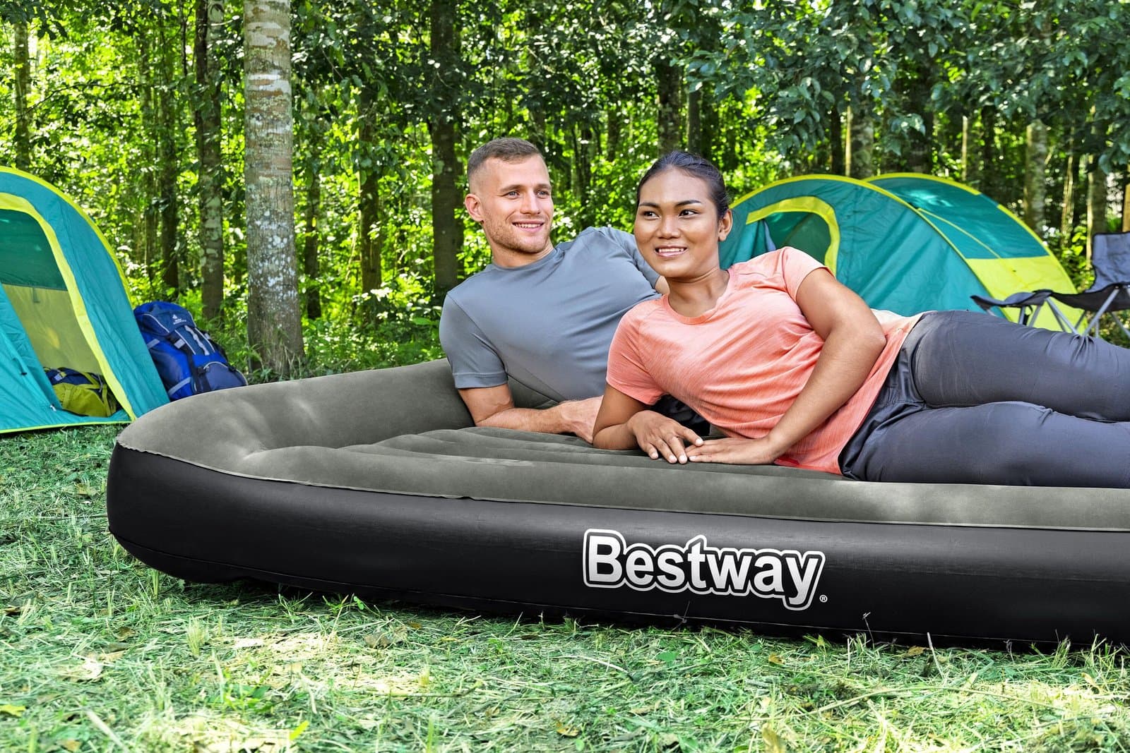 Надуваем двоен матрак с вградена помпа на батерии 2.03m x 1.52m x 30cm Tritech Air Mattress Queen - Image 6