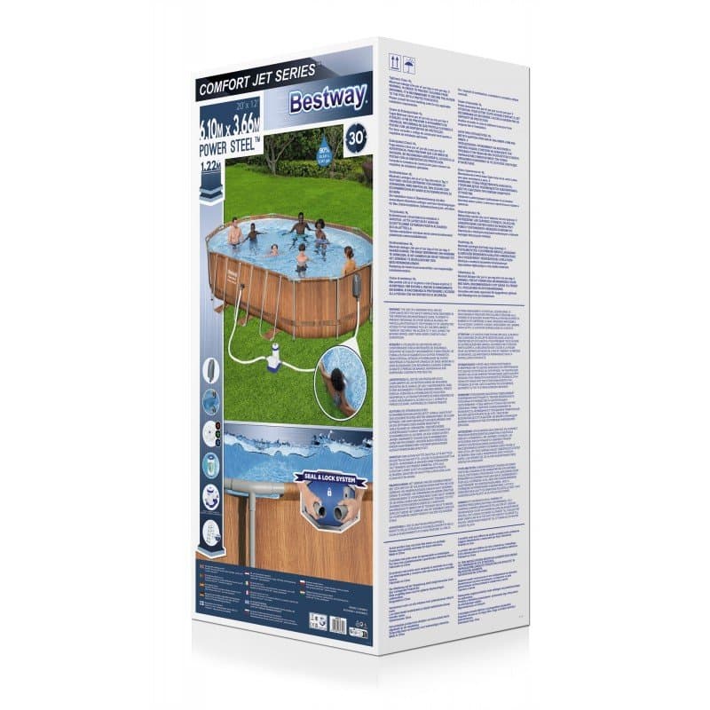 Сглобяем басейн Bestway Power Steel Jet 610х366х122см. с имитация на камък - Image 7