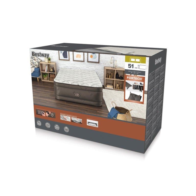 Надуваем дюшек с топ матрак (203х152х51см) и вградена помпа Bestway Queen size - Image 2