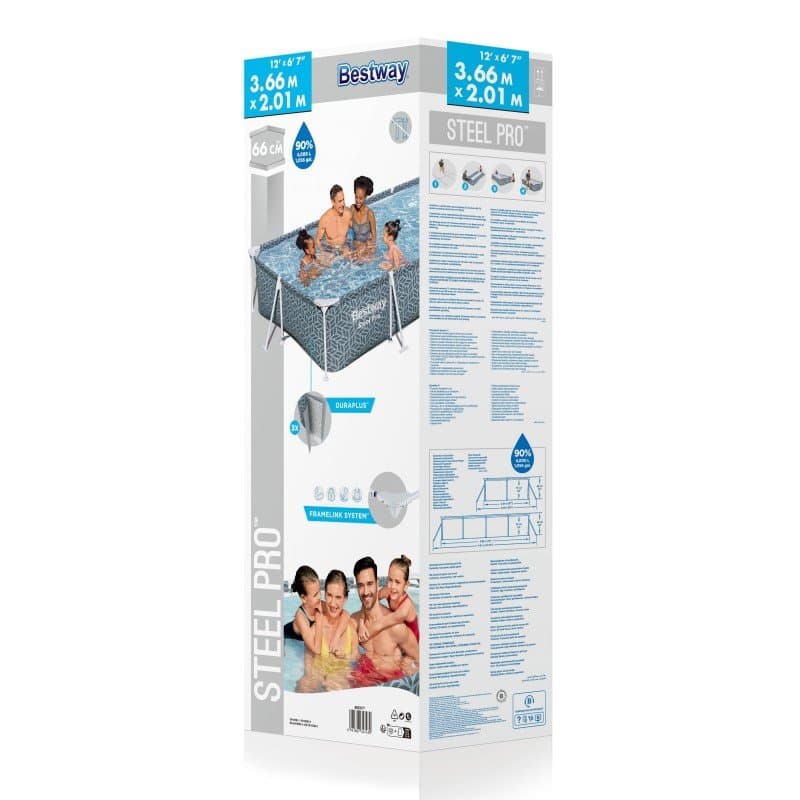 Сглобяем басейн Bestway Steel Pro 366х201х66см с тръбна конструкция - Image 2