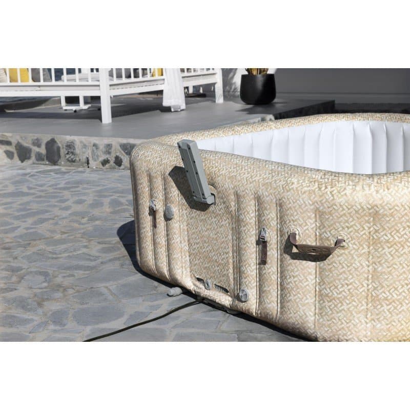 Надуваемо джакузи 2.01m x 2.01m x 71cm Lay-Z-Spa® Rome MaxHold EnergySense UltraFit Smart AirJet 7 Sand Marble Square - Image 11