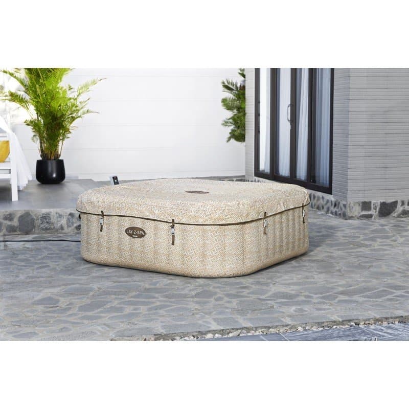 Надуваемо джакузи 2.01m x 2.01m x 71cm Lay-Z-Spa® Rome MaxHold EnergySense UltraFit Smart AirJet 7 Sand Marble Square - Image 6