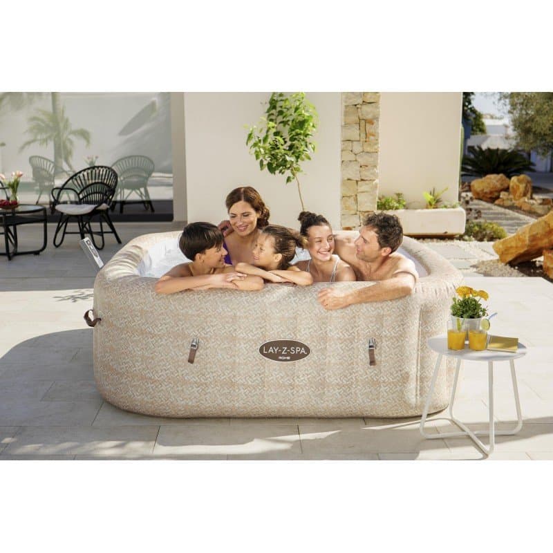 Надуваемо джакузи 2.01m x 2.01m x 71cm Lay-Z-Spa® Rome MaxHold EnergySense UltraFit Smart AirJet 7 Sand Marble Square - Image 7