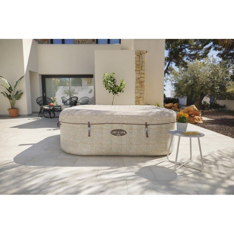 Надуваемо джакузи 2.01m x 2.01m x 71cm Lay-Z-Spa® Rome MaxHold EnergySense UltraFit Smart AirJet 7 Sand Marble Square - Image 9