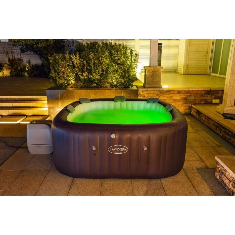 Надуваемо джакузи 2.01m x 2.01m x 80cm Lay-Z-Spa®Maldives MaxHold EnergySense Smart Luxe HydroJet Pro 7 Burgundy Square - Image 13