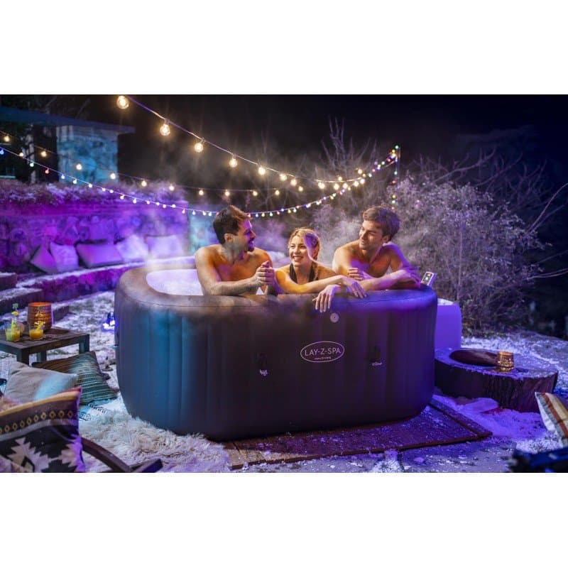 Надуваемо джакузи 2.01m x 2.01m x 80cm Lay-Z-Spa®Maldives MaxHold EnergySense Smart Luxe HydroJet Pro 7 Burgundy Square - Image 5
