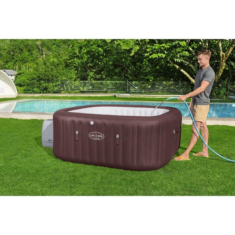 Надуваемо джакузи 2.01m x 2.01m x 80cm Lay-Z-Spa®Maldives MaxHold EnergySense Smart Luxe HydroJet Pro 7 Burgundy Square - Image 6