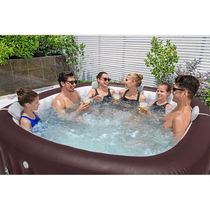 Надуваемо джакузи 2.01m x 2.01m x 80cm Lay-Z-Spa®Maldives MaxHold EnergySense Smart Luxe HydroJet Pro 7 Burgundy Square - Image 8